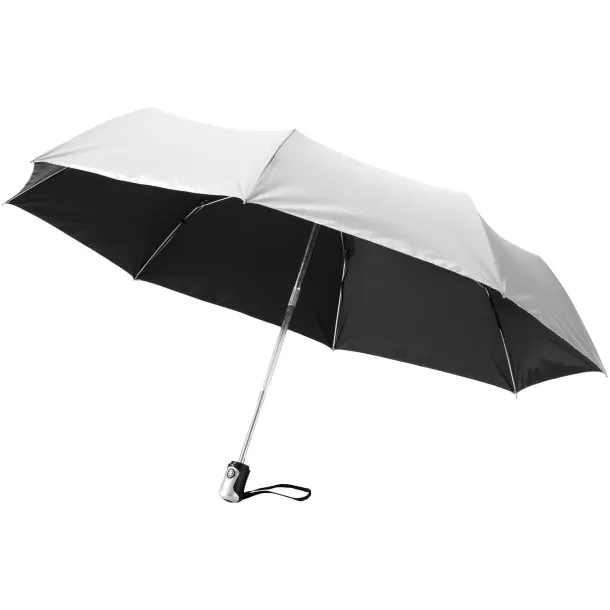 Alex 21.5" foldable auto open/close umbrella Silver Solid black