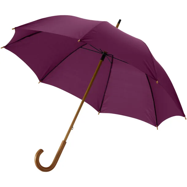 Jova 23" umbrella with wooden shaft and handle - Unbranded Burgundy