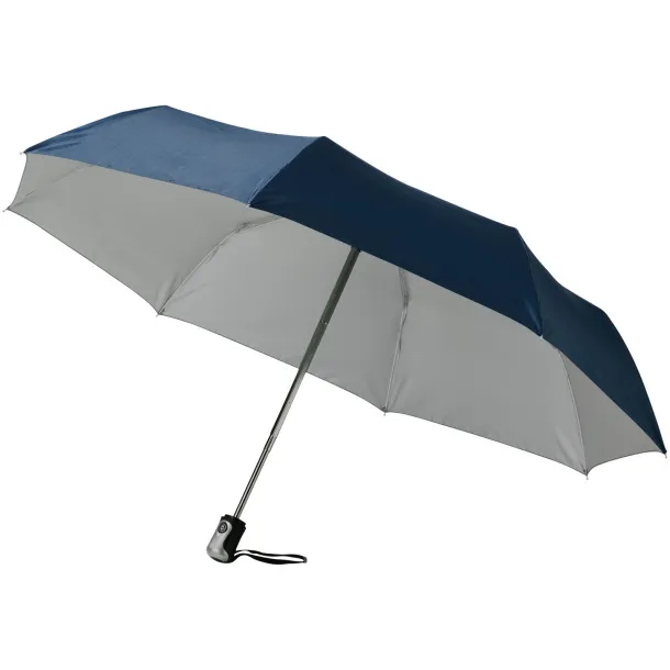 Alex 21.5" foldable auto open/close umbrella Navy Blue Silver