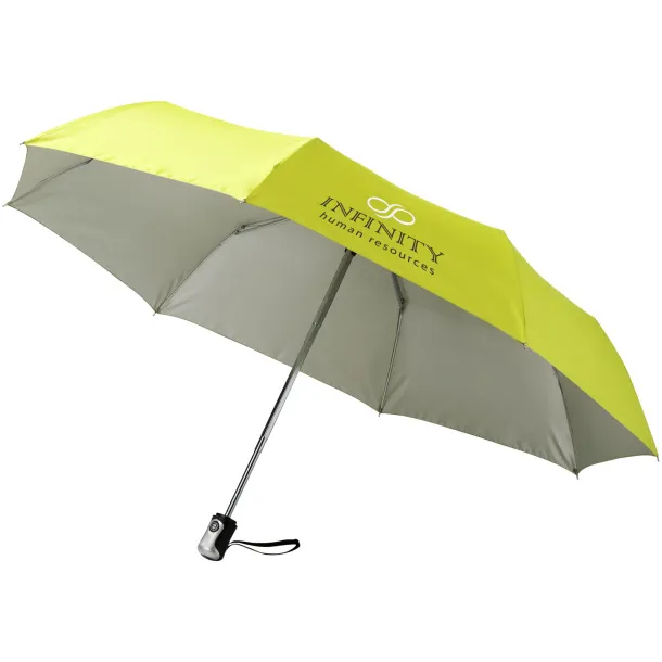 Alex 21.5" foldable auto open/close umbrella Neon green Silver