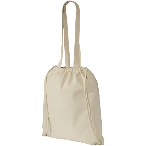 Eliza 240 g/m² cotton drawstring backpack Natural