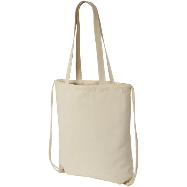 Eliza 240 g/m² cotton drawstring backpack - Unbranded Natural