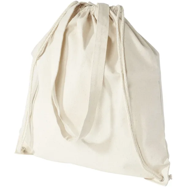 Eliza 240 g/m² cotton drawstring backpack - Unbranded Natural