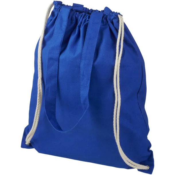 Eliza 240 g/m² cotton drawstring backpack Royal blue