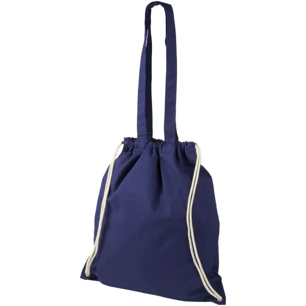 Eliza 240 g/m² cotton drawstring backpack Navy Blue