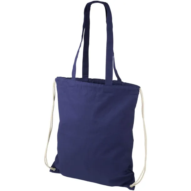 Eliza 240 g/m² cotton drawstring backpack Navy Blue