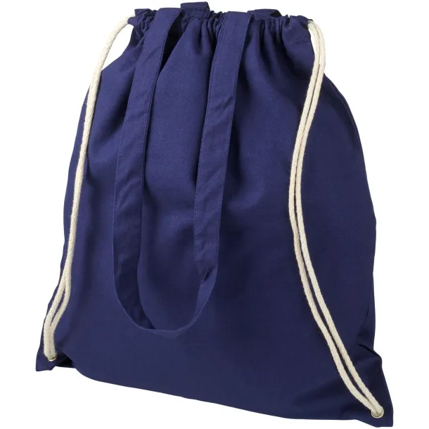 Eliza 240 g/m² cotton drawstring backpack - Unbranded Navy Blue