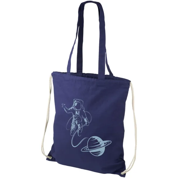 Eliza 240 g/m² cotton drawstring backpack Navy Blue