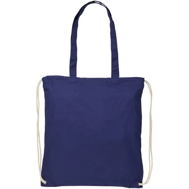 Eliza 240 g/m² cotton drawstring backpack Navy Blue