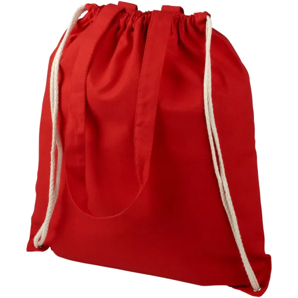 Eliza 240 g/m² cotton drawstring backpack Red