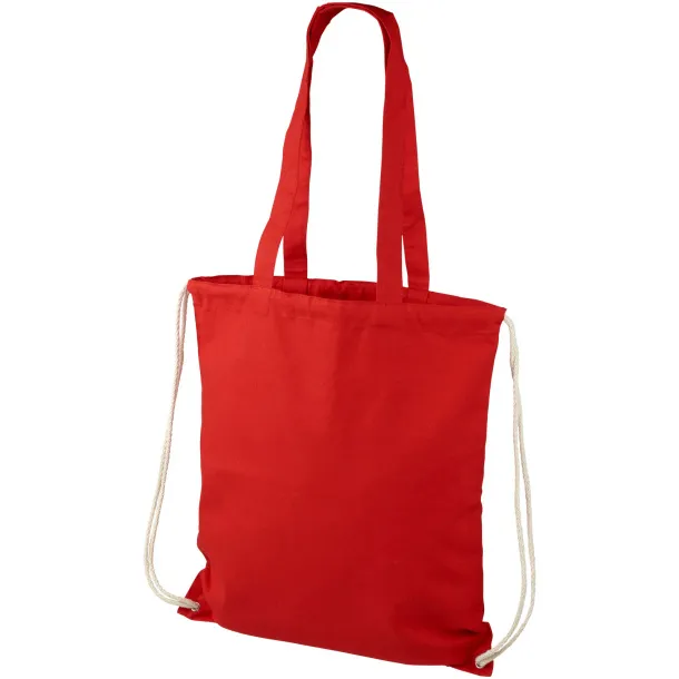 Eliza 240 g/m² cotton drawstring backpack Red