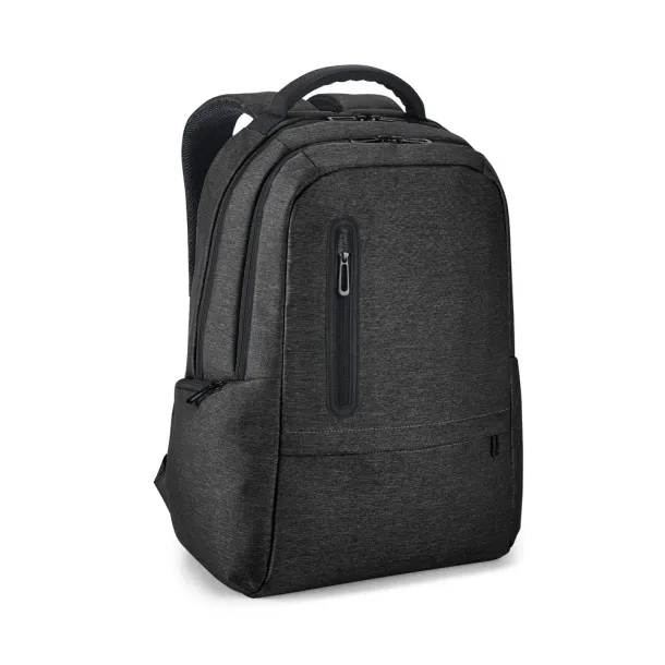 RE-BOSTON 2Tone recycled nylon waterproof laptop backpack with 210D rPET compartment Black