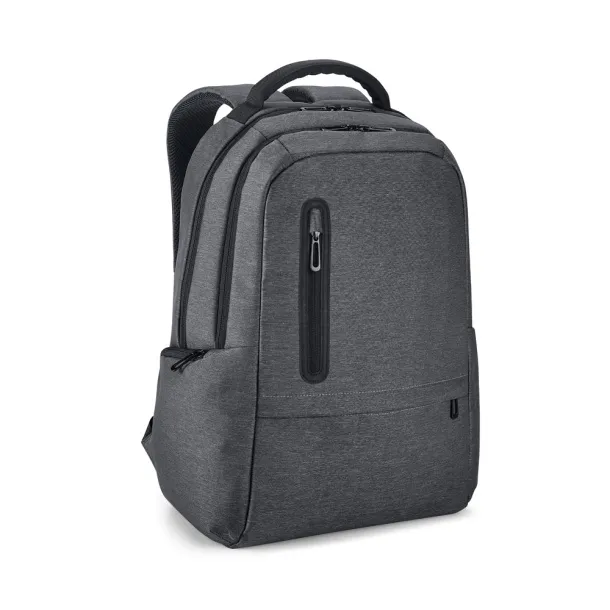 RE-BOSTON 2Tone recycled nylon waterproof laptop backpack with 210D rPET compartment Dark grey