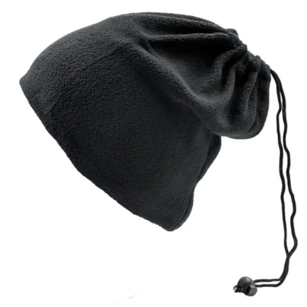  Neck warmer and hat, 2 in 1 Crna