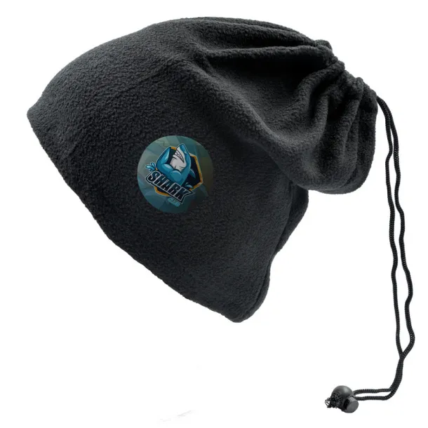  Neck warmer and hat, 2 in 1 Crna