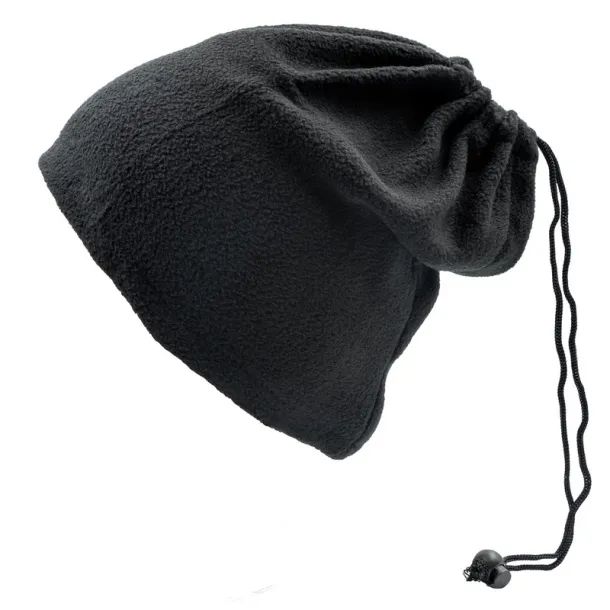  Neck warmer and hat, 2 in 1 Crna