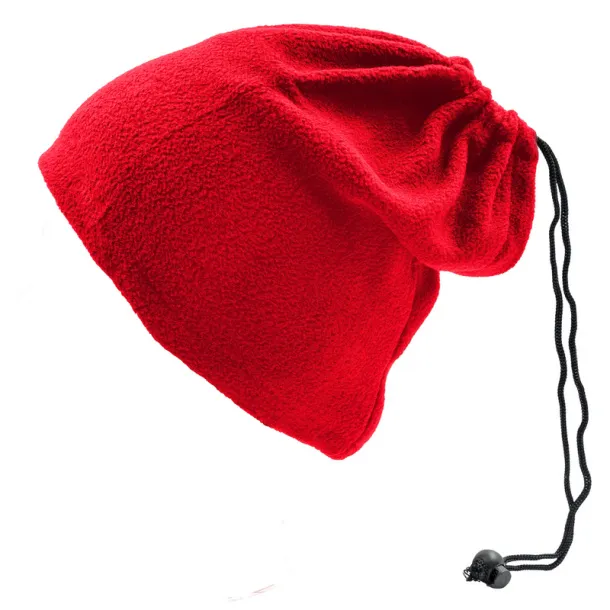  Neck warmer and hat, 2 in 1 red