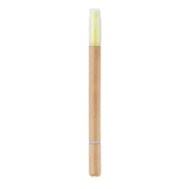 DUO PAPER 2 in 1 carton pen highlighter Yellow