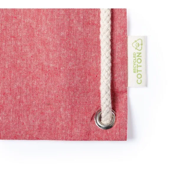  Recycled cotton bag 2 in 1, drawstring bag and shopping bag Crvena