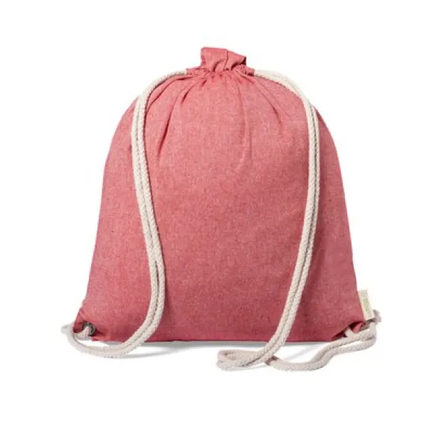  Recycled cotton bag 2 in 1, drawstring bag and shopping bag Crvena