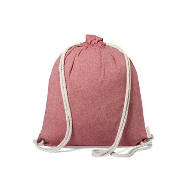  Recycled cotton bag 2 in 1, drawstring bag and shopping bag red