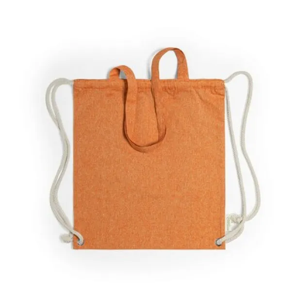  Recycled cotton bag 2 in 1, drawstring bag and shopping bag orange