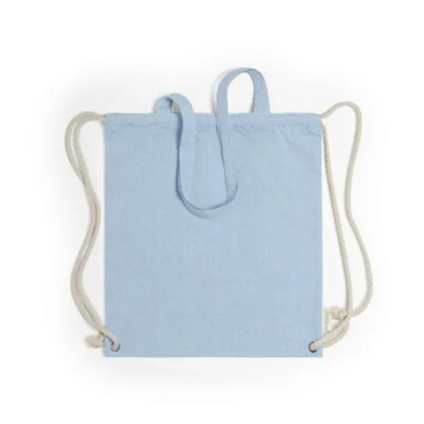  Recycled cotton bag 2 in 1, drawstring bag and shopping bag light blue