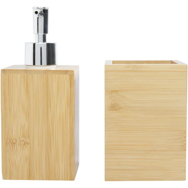 Hedon 3-piece bamboo bathroom set - Bullet Natural