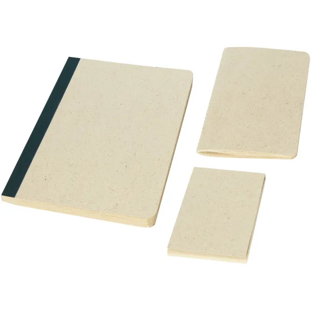 Verde 3-piece grass paper stationery gift set - Bullet Cream