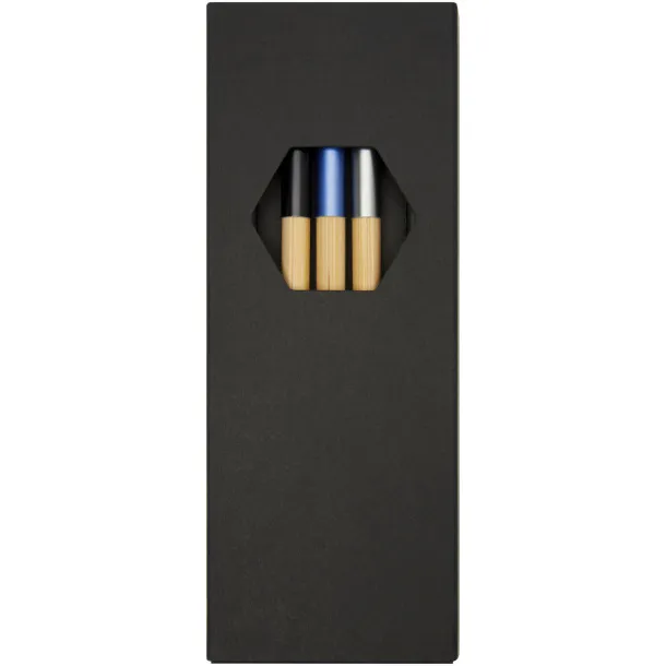 Kerf 3-piece bamboo pen set Solid black Natural