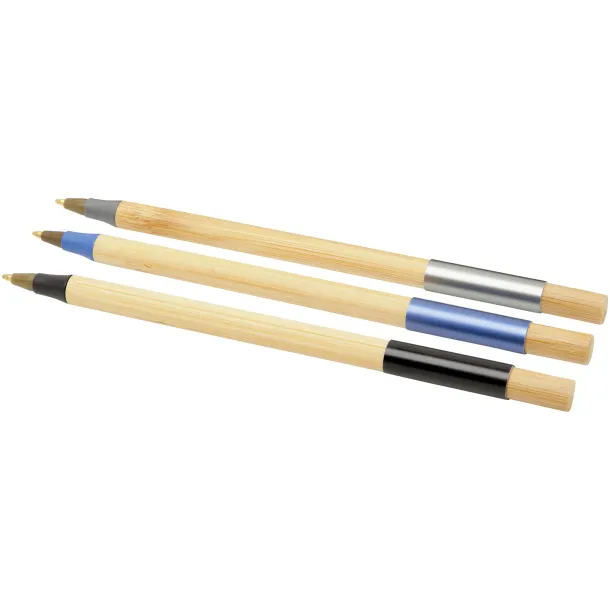 Kerf 3-piece bamboo pen set Solid black Natural