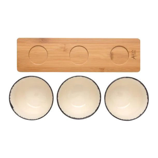 Ukiyo Ukiyo 3pc serving bowl set with bamboo tray - Ukiyo White Black