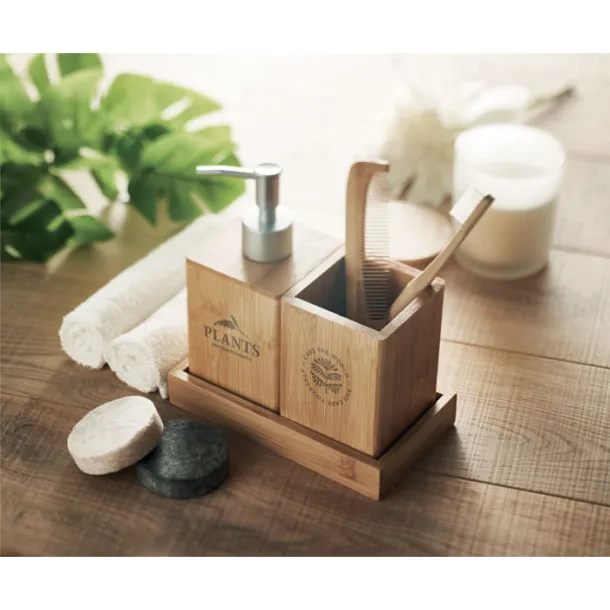 SUOMI 3 piece bath set in bamboo Wood