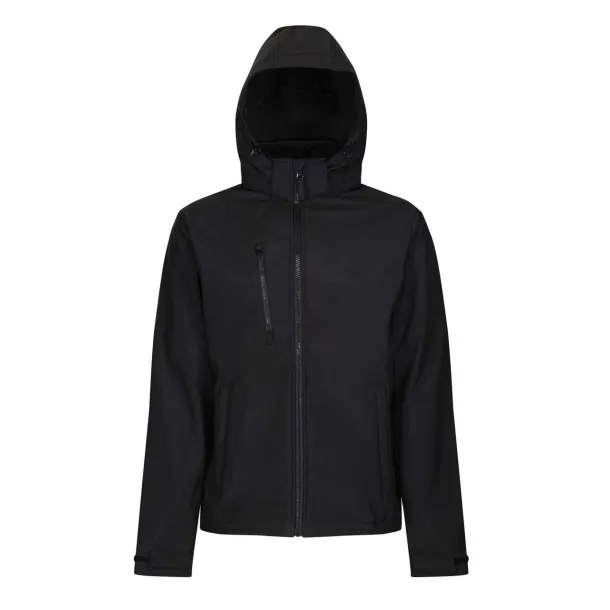 VENTURER 3 LAYER HOODED SOFTSHELL JACKET - Regatta Black Black