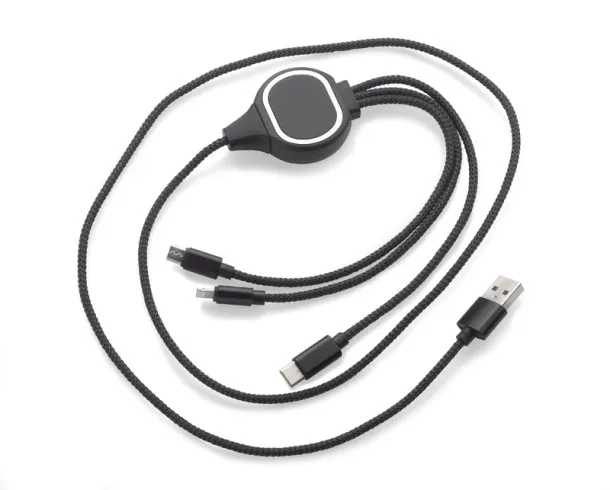LUX 3 in 1 USB cable Crna
