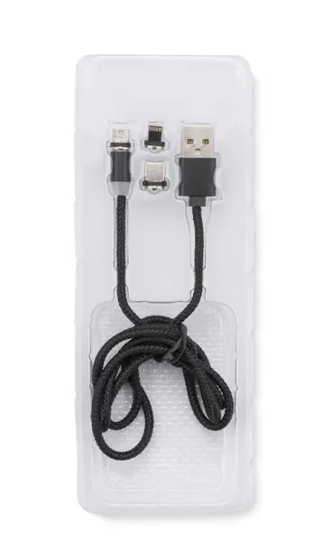 MAGNETIC 3 in 1 USB cable Black