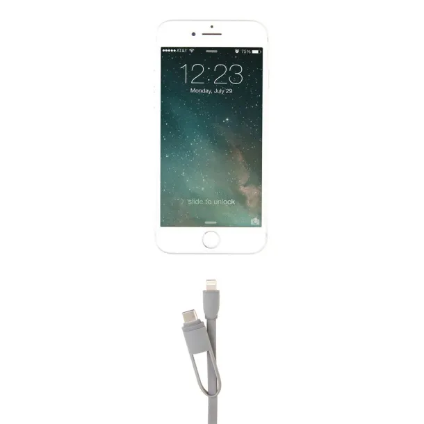  3-in-1 retractable cable - XD Collection Grey 