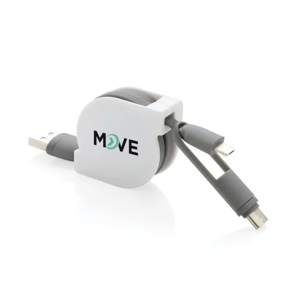  3-in-1 retractable cable - XD Collection Grey 