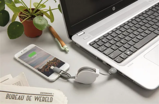  3-in-1 retractable cable - XD Collection Grey 