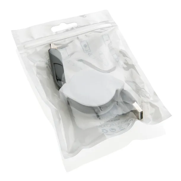  3-in-1 retractable cable - XD Collection Grey 