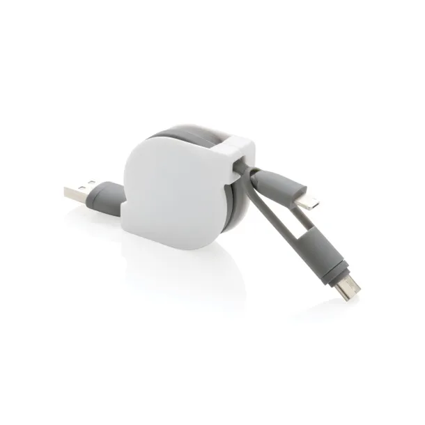  3-in-1 retractable cable - XD Collection Grey 