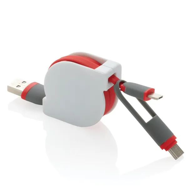  3-in-1 retractable cable - XD Collection Red