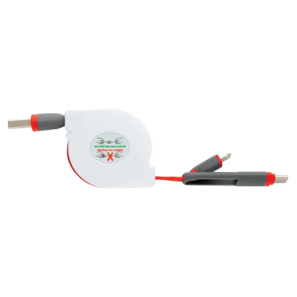  3-in-1 retractable cable - XD Collection Red