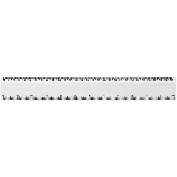 Refari 30 cm recycled plastic ruler - Unbranded White