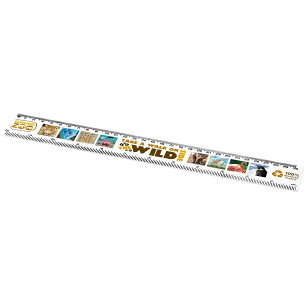 Refari 30 cm recycled plastic ruler - Unbranded White