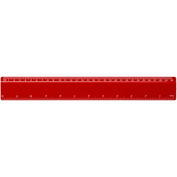 Refari 30 cm recycled plastic ruler Red