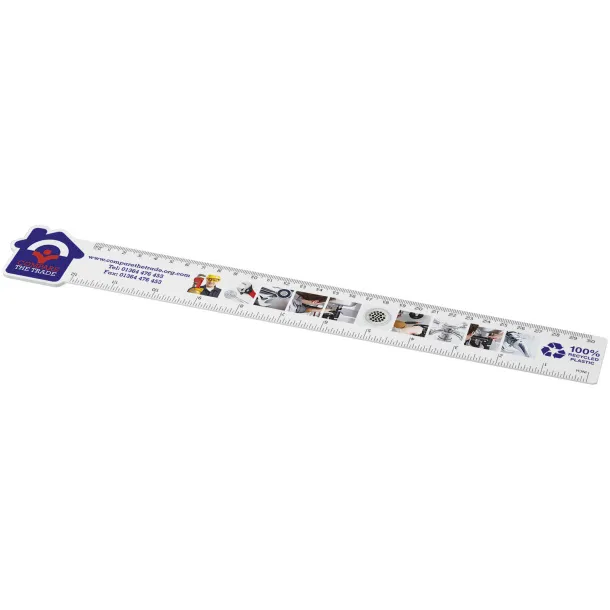 Tait 30cm house-shaped recycled plastic ruler White