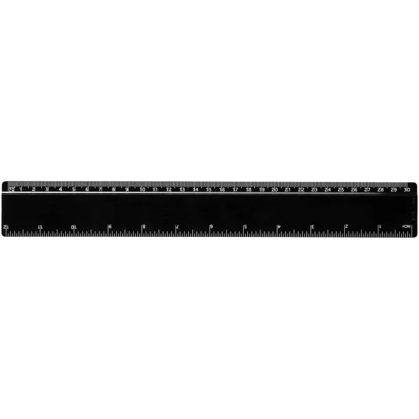 Refari 30 cm recycled plastic ruler Solid black