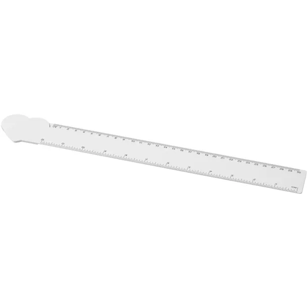 Tait 30cm heart-shaped recycled plastic ruler - Unbranded White