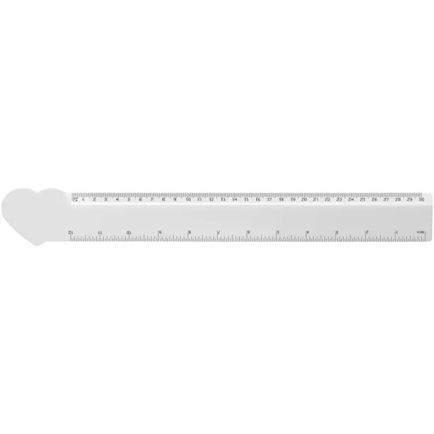 Tait 30cm heart-shaped recycled plastic ruler - Unbranded White